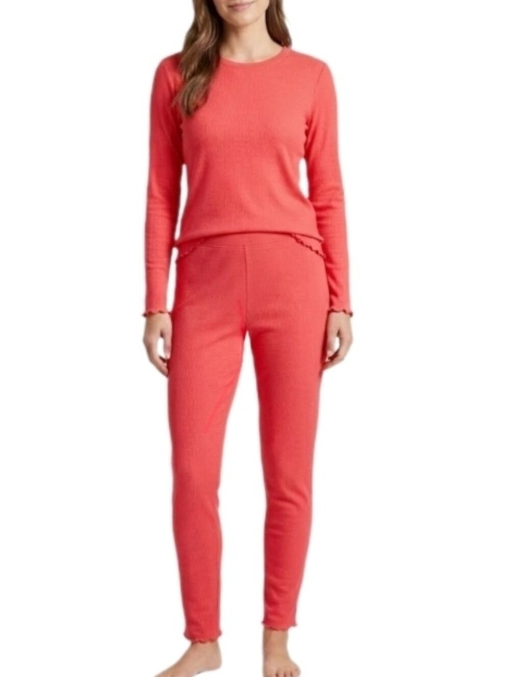 Joe Boxer Ribbed Pajama Set Coral Size L